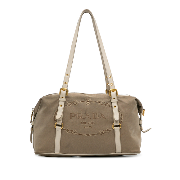 Pre-Loved Prada Canapa Logo Shoulder Bag - Picture 1 of 12
